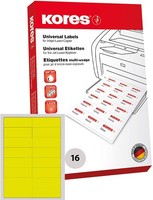 Kores Universal Etiketten 105 X 37 Mm Ohne Rand Gelb 1.600 Etiketten Auf 100 Bla