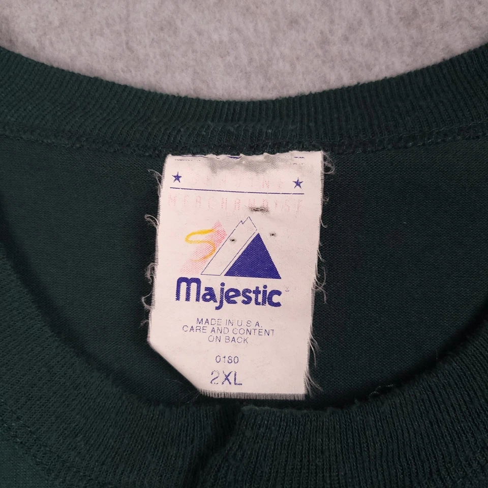 Camisa De Colección Tampa Bay Devil Rays Hombres 2XL Verde Majestuosa Años 90 Hecha en EE. UU. Henley Foto 3 de 4