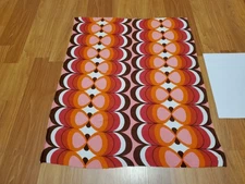 Awesome RARE Vintage Mid Century retro 70s 60s Pink Org Brn Bow Ties Sml fabric!
