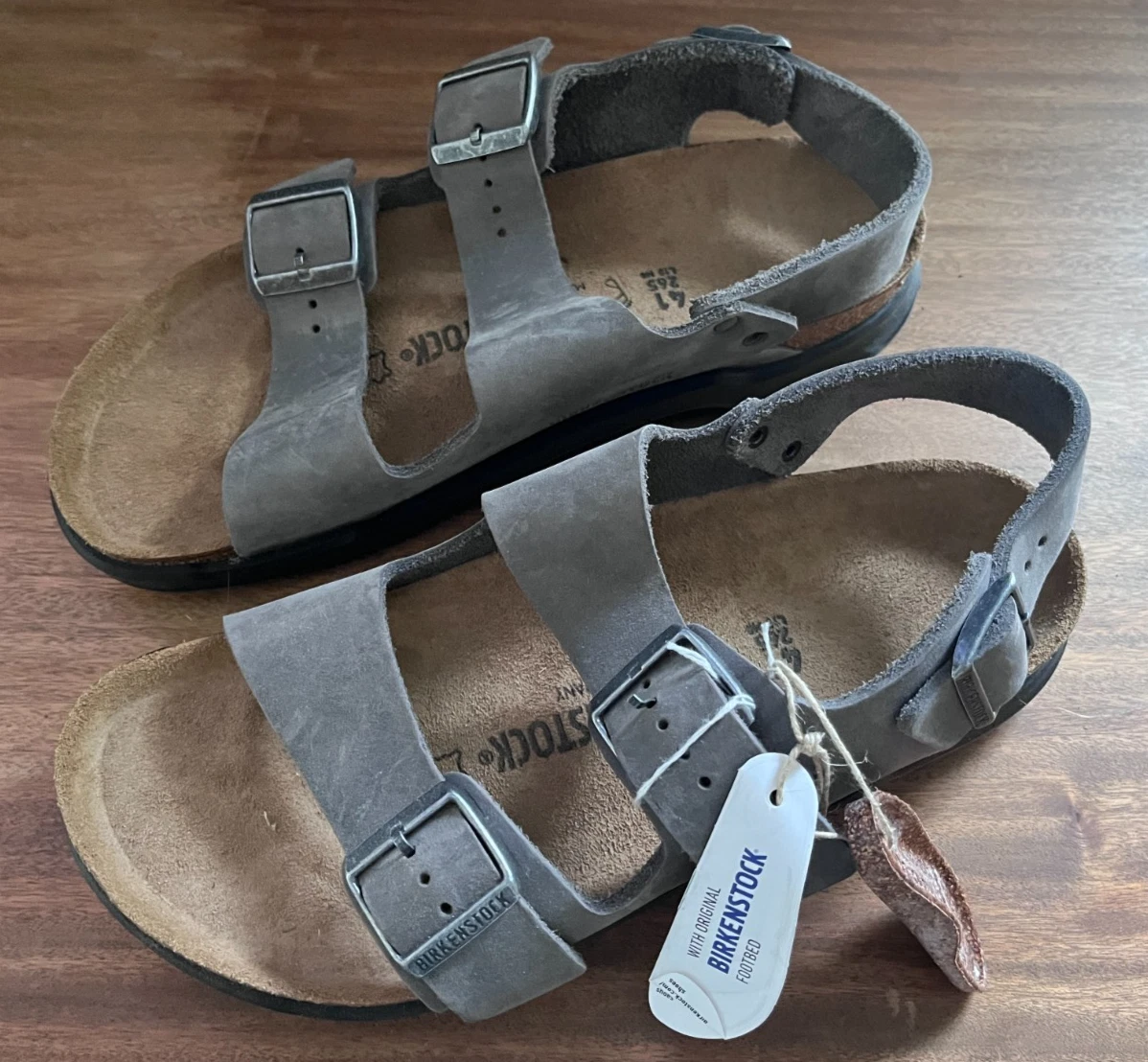 25+ Birkenstock Leather Upper Gray Sandals for Men for sale