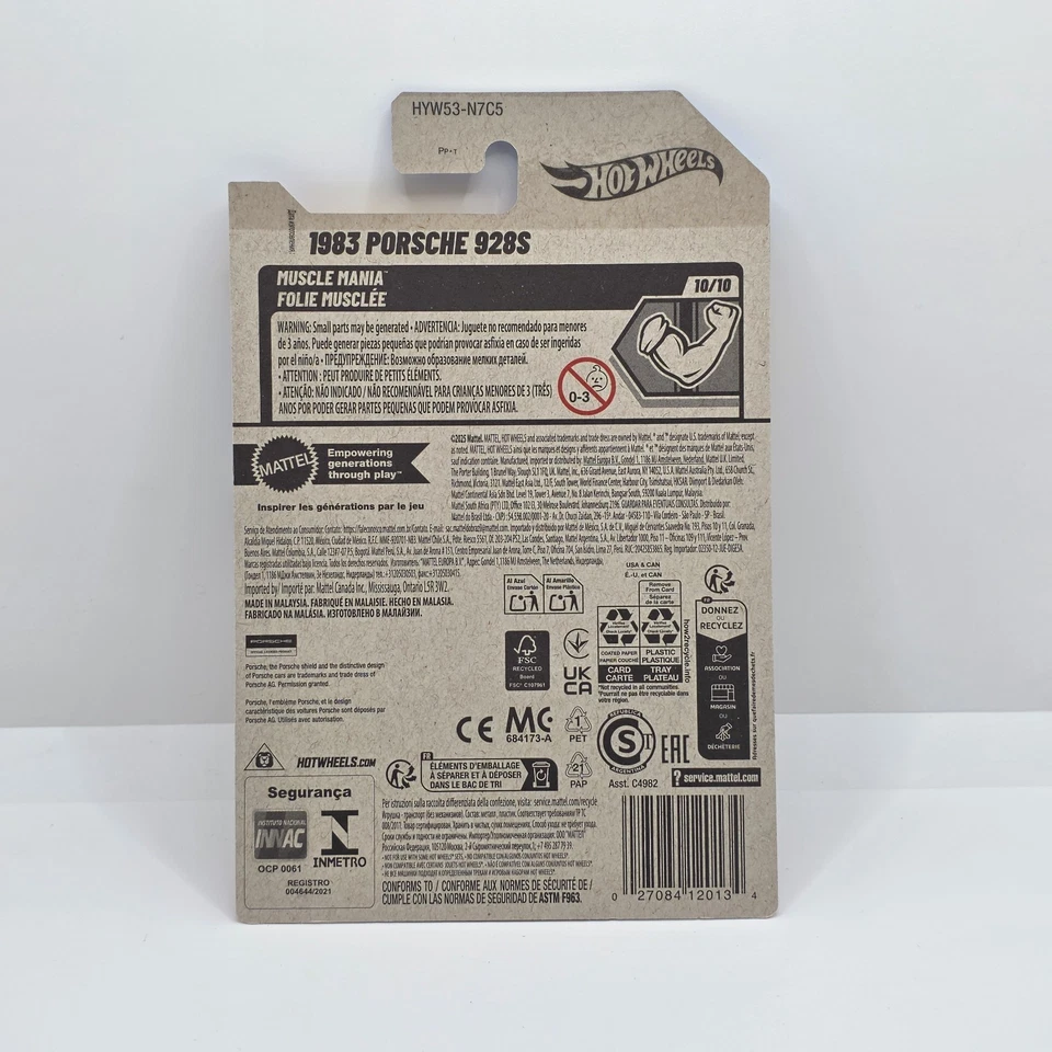 2025 Hot Wheels MUSCLE MANIA 10/10 1983 Porsche 928S 250/250 - Image 2 of 2