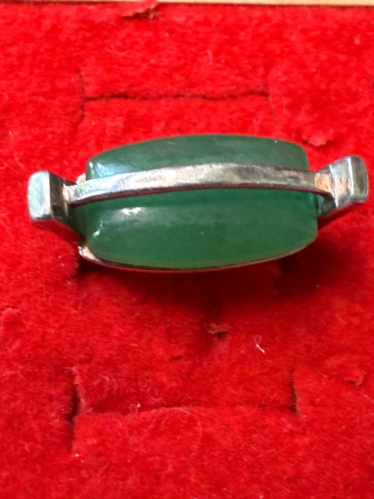 Sterling Silver Architectural Ring With Jade Ston… - image 2