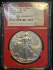 2016 W NGC MS70 BURNISHED AMERICAN SILVER EAGLE LETTERED EDGE 30TH ANNIVERSARY
