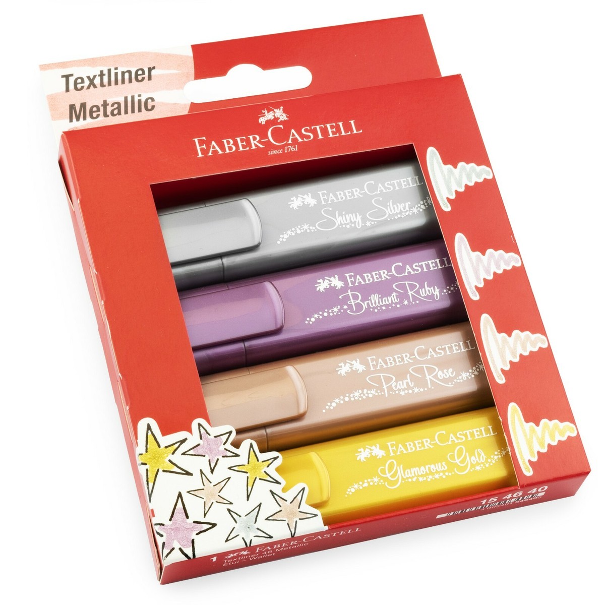 Textmarker Set 4 culori Metalizate 2024 Faber-Castell