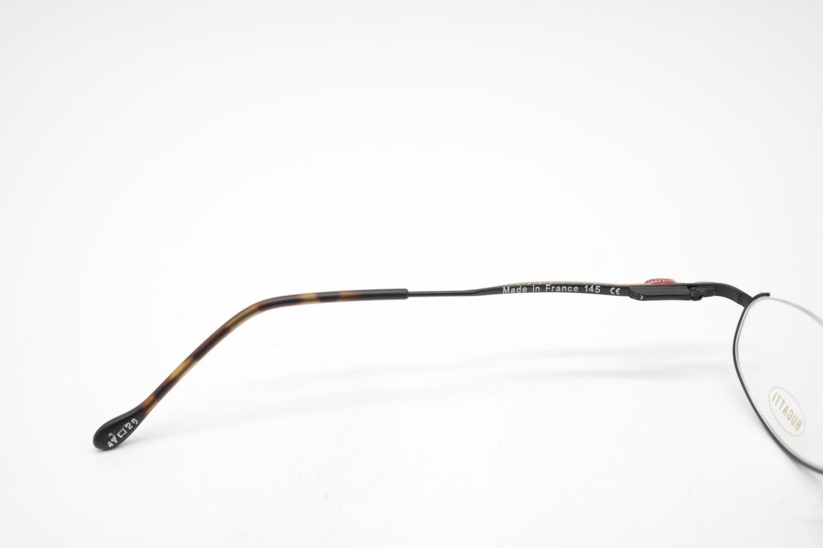 Lunettes Vintage Bugatti 23687 Or Noir Marron Rouge - Demi-monture Métal - Neuf Sans étiquette - Taille 47mm