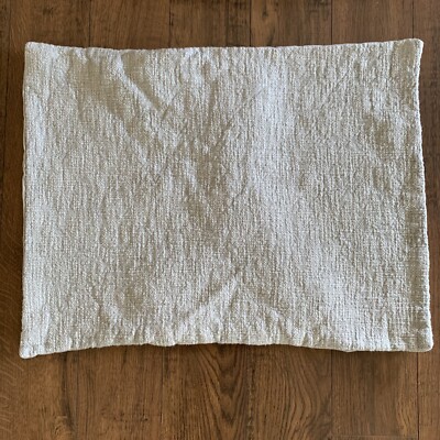 CRATE AND BARREL Lindstrom Grey Textured Linen PILLOW SHAM STANDARD 20  X 26 