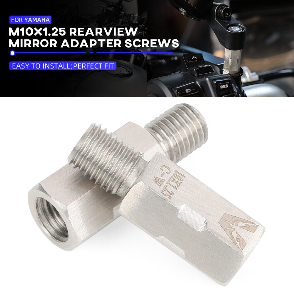 M10x1.25 Rearview Mirror Thread Adapter Screws For YAMAHA MT-03 MT