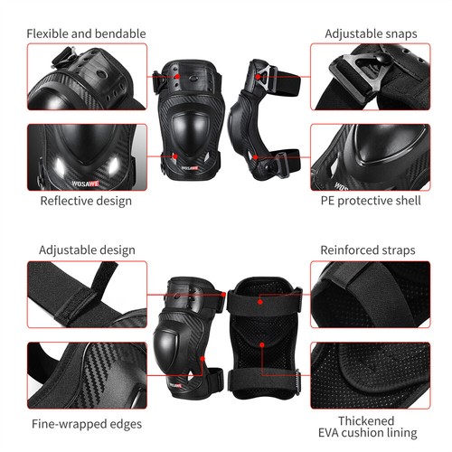 WOSAWE Extended Elbow Pads Knee Protectors Motorcycle MTB BMX Protective Gears - Picture 10 of 13