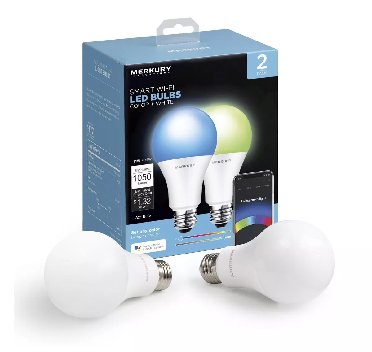 Merkury color on sale changing light bulb