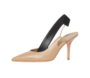 tan and black slingbacks