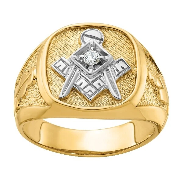 Anillos de Sello de Oro Amarillo Diamante para hombres