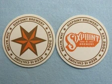 2 Beer Brewery Coasters ~ SIXPOINT Craft Ales ~ Brooklyn, NEW YORK Since 2005