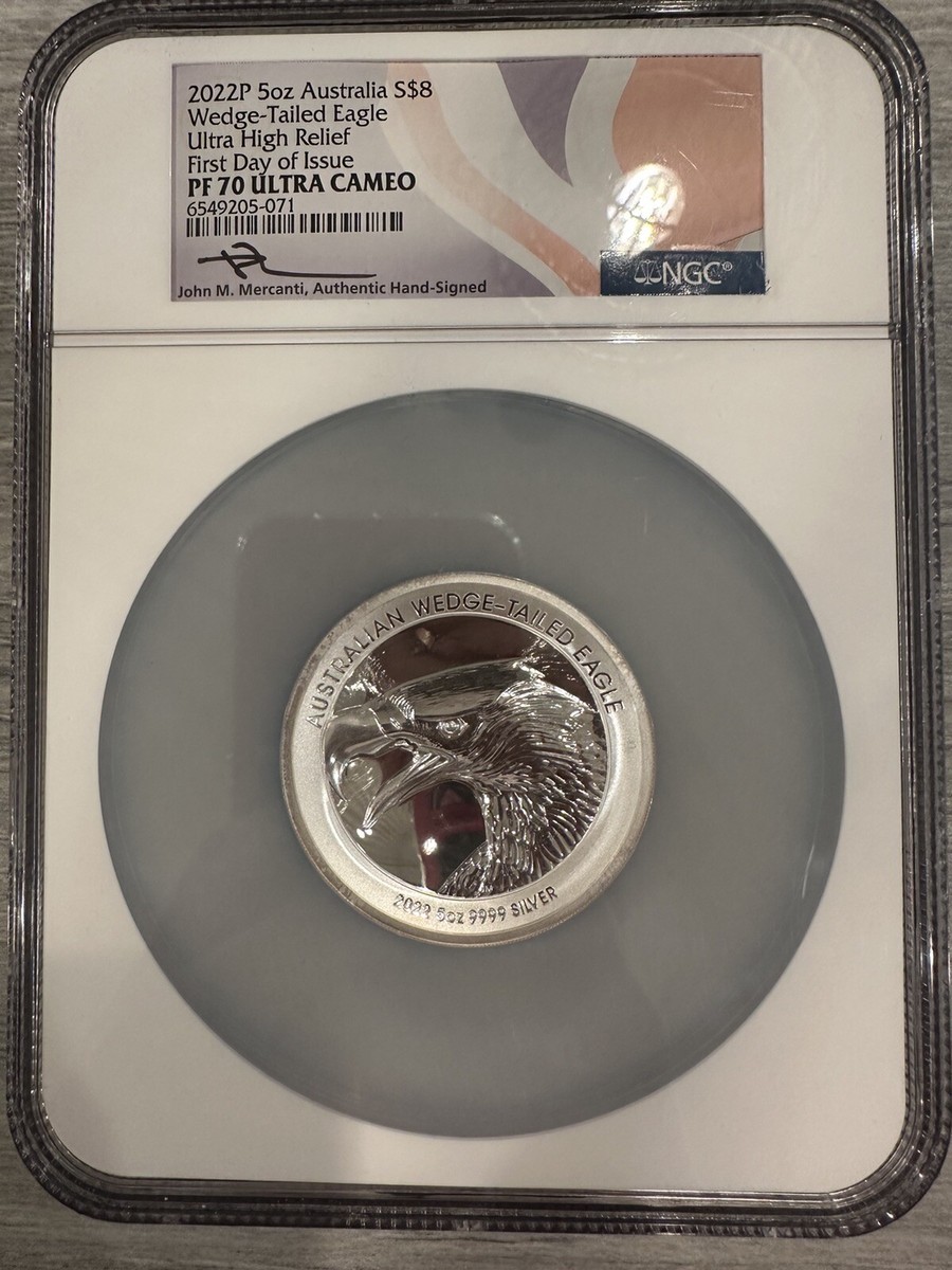2022P- Australia- 5oz Silver Wedge-Tailed Eagle- NGC- PF70