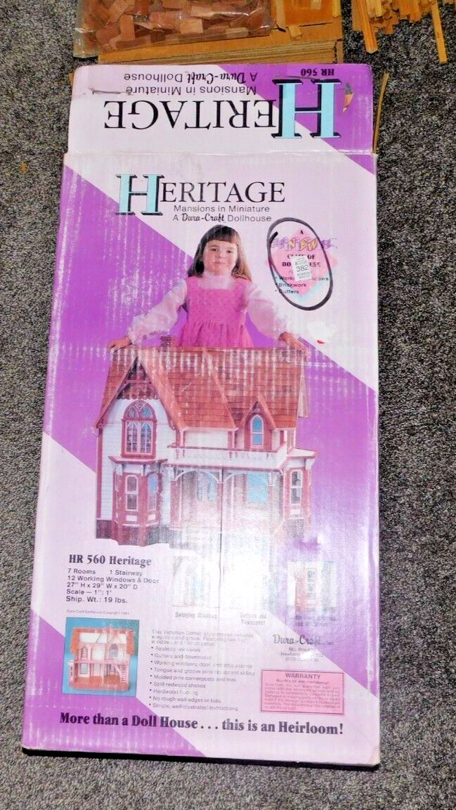 Unused Dura Craft Heritage Dollhouse Kit Victorian Mansion in Open box