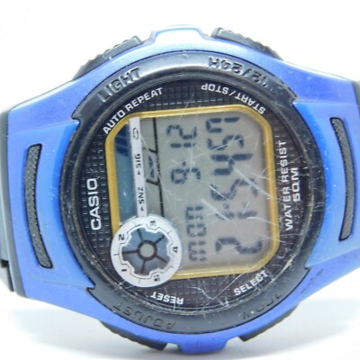 CASIO 3237 W-213 WR 50M Two Tone Quartz Digital Men's Watch