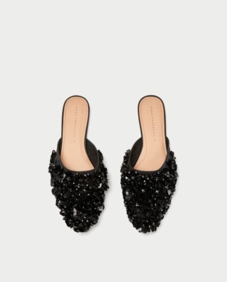 Zara New AW17 Flat Floral Print Mules Size EUR 36 NWT