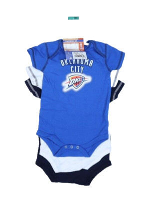 NBA Adidas Infant Oklahoma City Thunder 3 Piece Bodysuit Set Size 18 Months