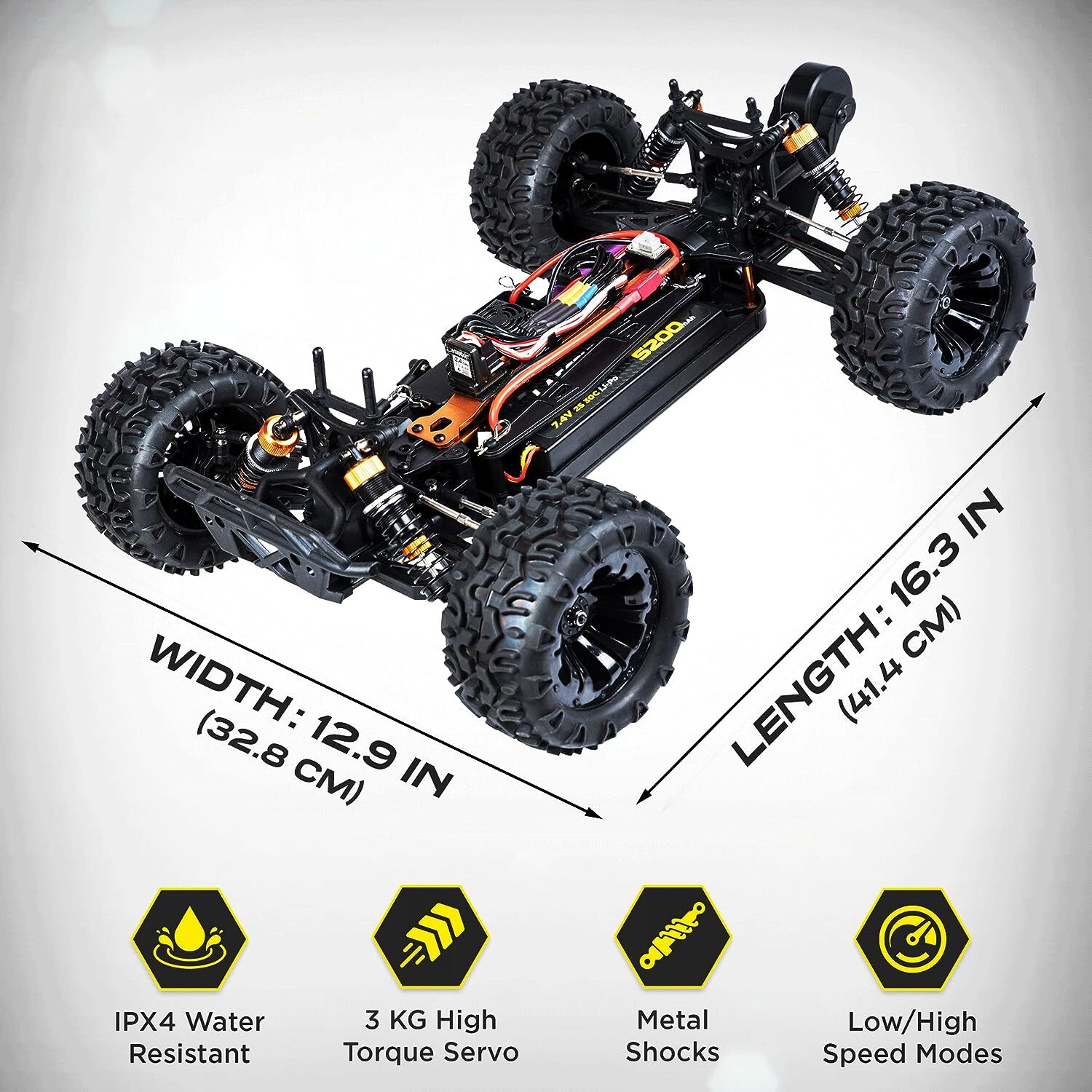 Laegendary Thunder 1:10 Scale Remote Control Car, 4x4 40+ MPH, Blue / Green