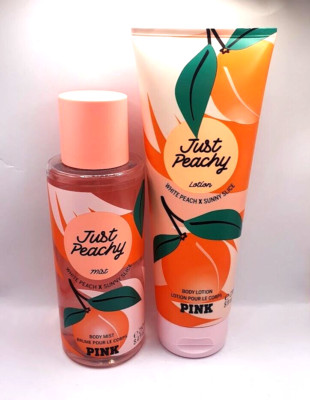 VICTORIA'S SECRET PINK JUST PEACHY BODY MIST & LOTION (SET OF 2)