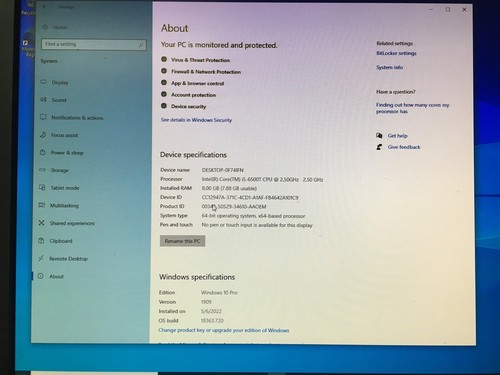 HP EliteDesk 800 G2 Desktop Mini i5-6500T 2.5GHz 8GB 256GB SSD Windows 10 Pro - Picture 2 of 6