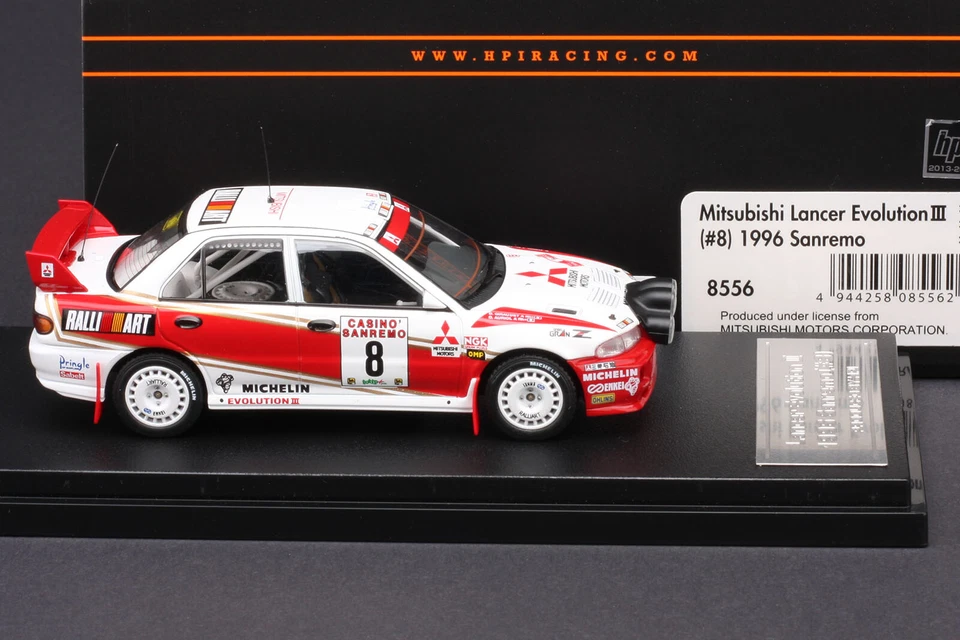 Last One - Mitsubishi Lancer Evo III #8 1996 Sanremo Rally - HPI #8556 1/43 - Imagem 2 de 4