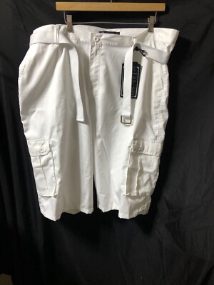 Marx Dutch Cargo Shorts Mens 44 White W/ Belt Cotton Blend NWT Retail $48 