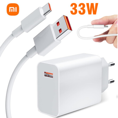 Für Xiaomi 33W Schnell Ladegerät Netzteil mit 2M USB-C Kabel Redmi Note10/11/12P