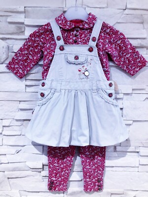 Ensemble 3 Pièces Bébé Fille Sergent Major - Imprimé Liberty, Volants Et Nœuds - Taille 18 Mois