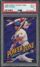 1998 Finest Power Zone Mike Piazza P15 HOF Dodgers PSA 9 MINT ULTRA LOW POP