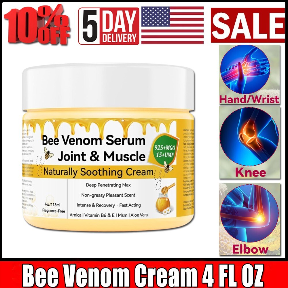 1Pc Bee Venom Treatment Cream 113ml Professional Natural Turmeric Joint Relief