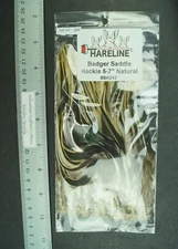 Hareline 5" - 7" Badger Saddle Hackle Pack Fly Tying/Earrings Lot SF-166