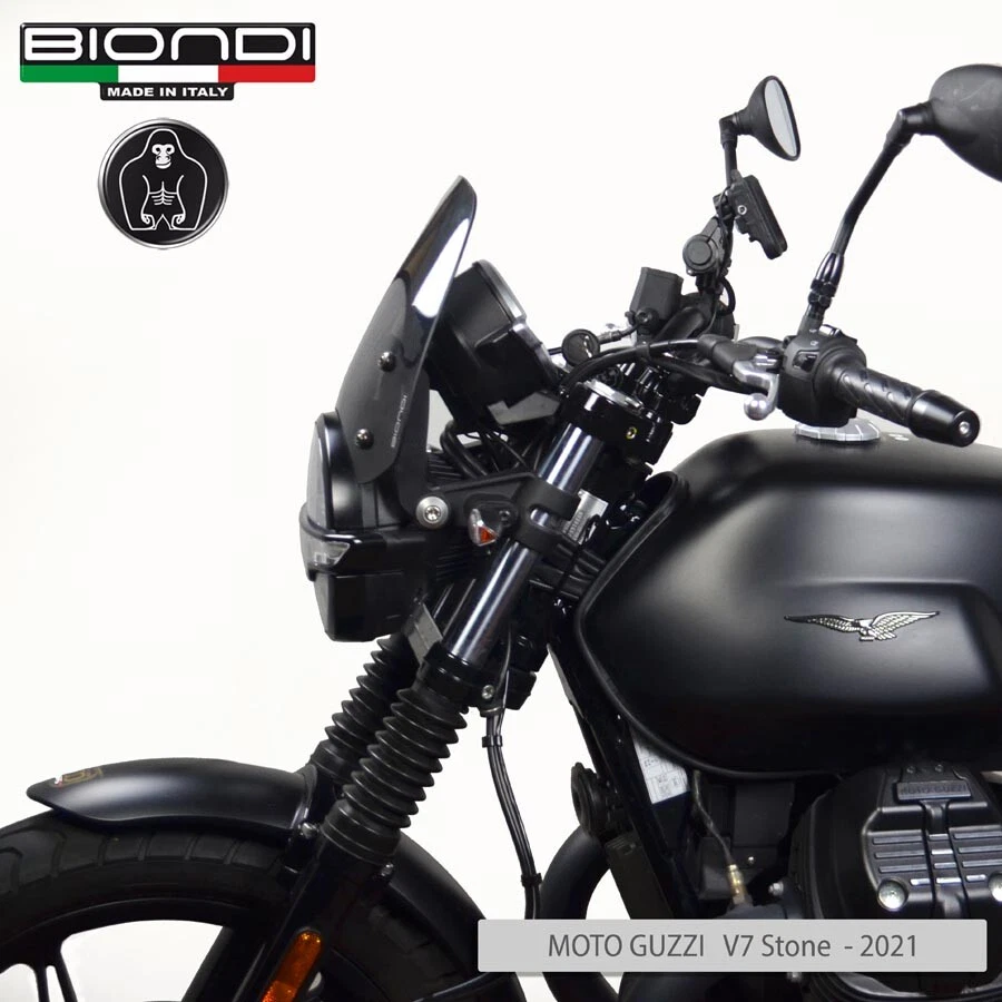 BIONDI PARABREZZA SPORT CUPOLINO BASSO FUMÈ SCURO MOTO GUZZI V7 IV Stone 2021 - Immagine 4 di 4