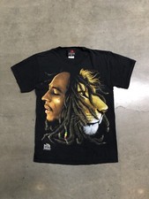 Vintage Y2K Bob Marley Zion Rootswear Split Lion Graphic T-Shirt Men  s Small