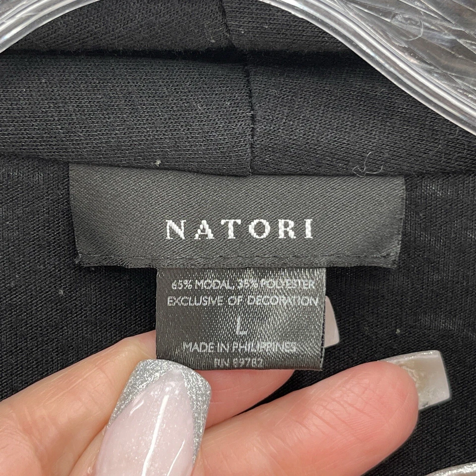 Bata Natori Mujer Grande Negra Ligera Tejido Kimono Midi Envoltura Foto 4 de 4