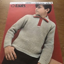 Vinatge Knitting Pattern DK shirt Style Sweater, Zip Neck 26? - 32?