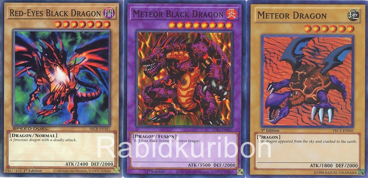 Yugioh Meteor Black Dragon + Red-Eyes Black Dragon + Meteor Yugioh Meteor Black Dragon + Red-Eyes Black Dragon + Meteor