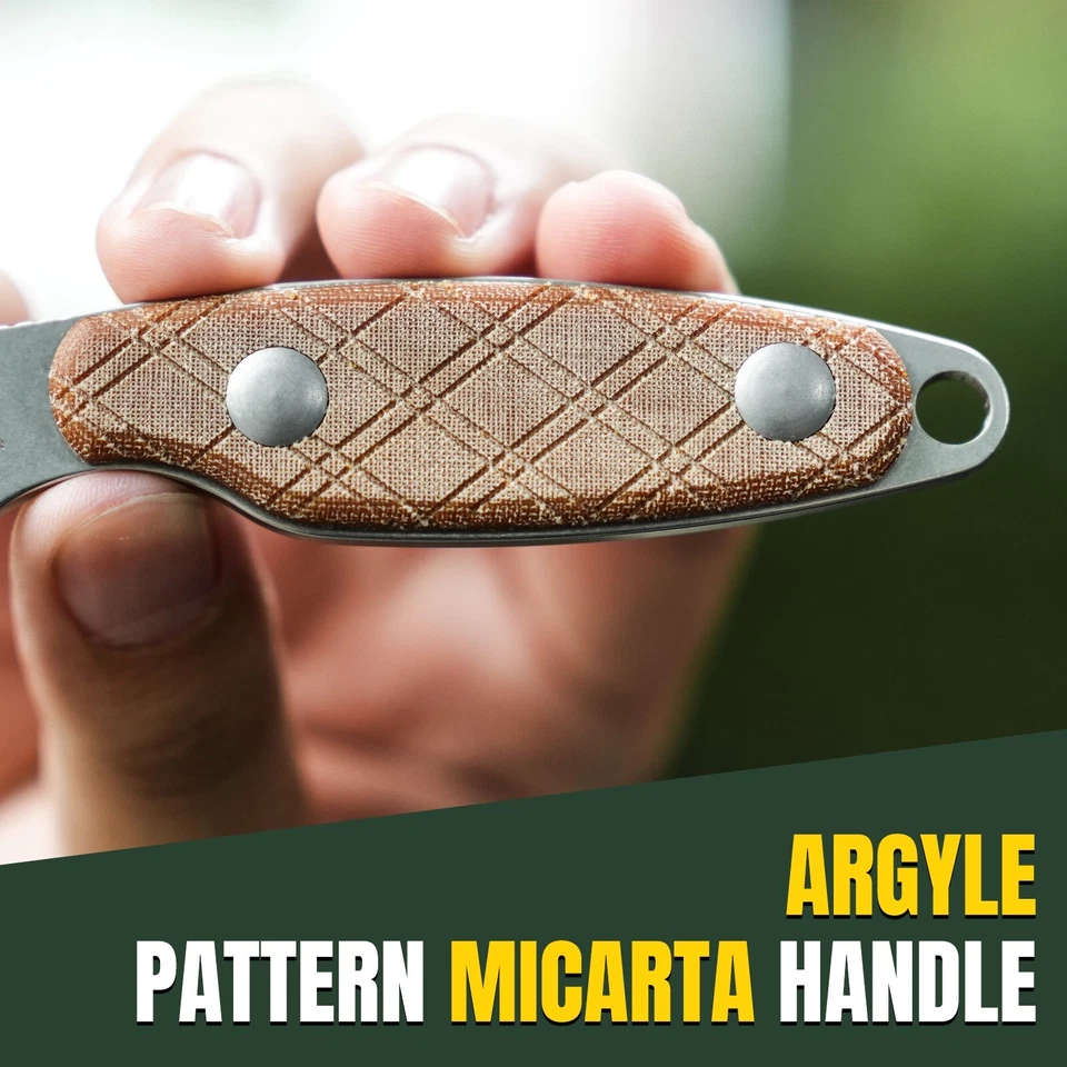 Cuchillo fijo Kizer Muskrat punta de clip hoja de 154 cm mango Micarta + funda 1064C1 Foto 4 de 4