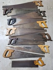 Vintage Wooden Hand Saw Mixed Lot Of 11 Tools 