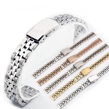 Womens Stainless Steel Watch Band Strap 6/8/9/10/11/12/13/14/16mm Jewelry Clasp