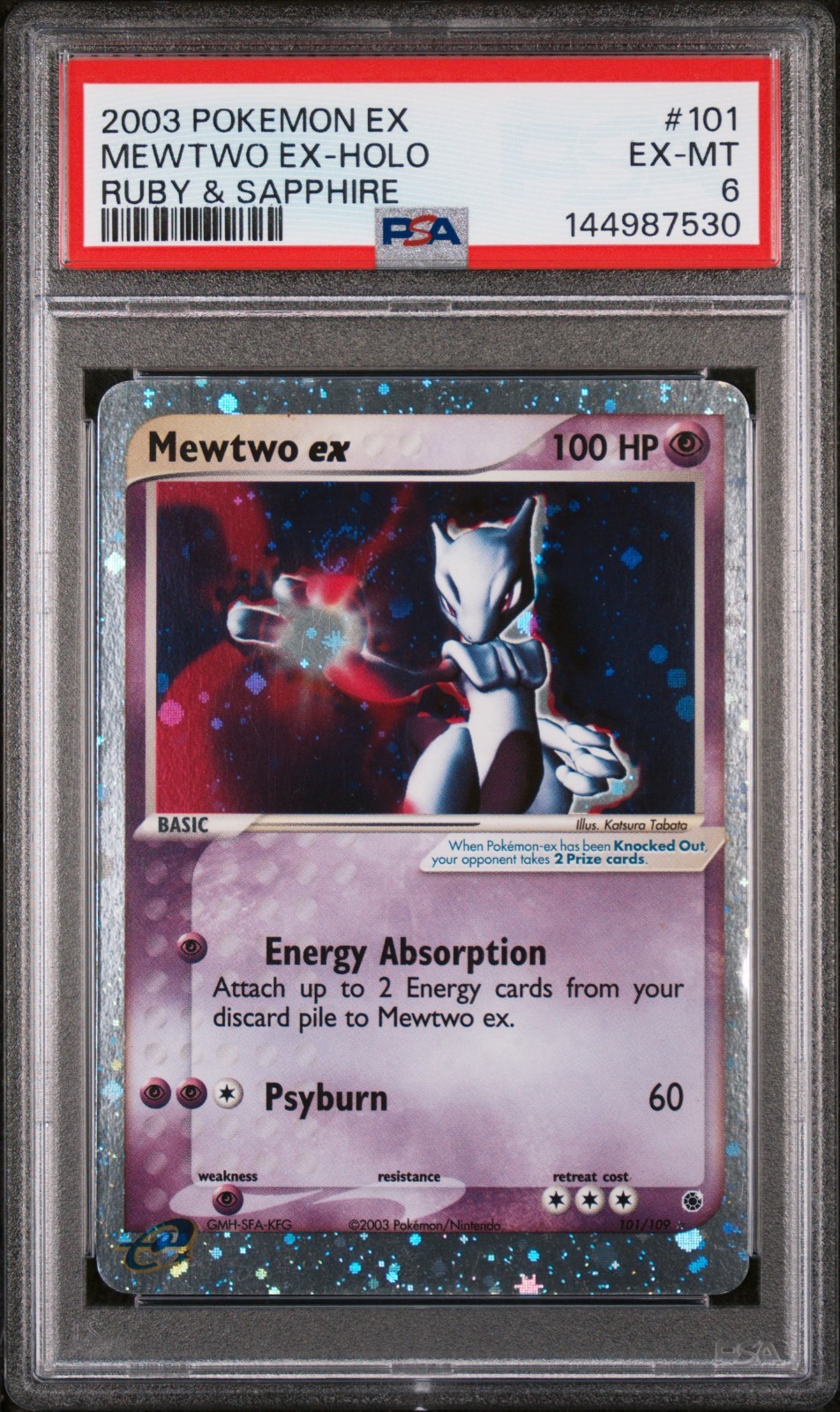 Mewtwo ex 101/109 EX Ruby & Sapphire Holo PSA 6 New Cert 