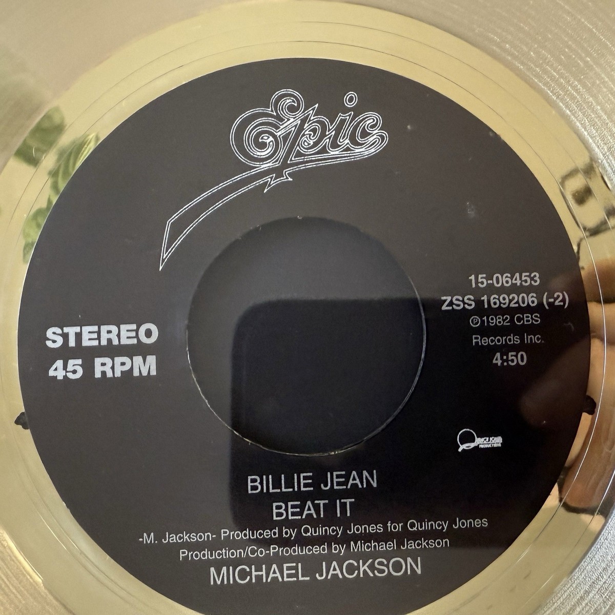 Michael Jackson Gold Record Award Plaque – “Billie Jean” / “Beat