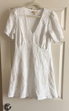 Michael Kors Women's White Textured V-Neck Mini Dress
