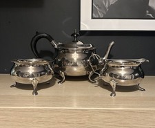Vintage Yeoman Pot Bellied, 3 Piece Silver Plated Tea Set. 1950’s