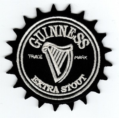 Guinness Extra Stout Ale Lager Beer Embroidered Iron On Patch *NOS* #194