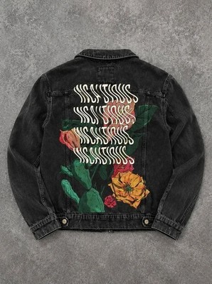Zara Herren Jeansjacke Baumwolle schwarz Gr. M / Demin Black Jacket Graphic