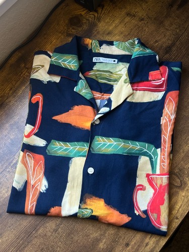 Zara Surrealism Abstract Art Oil Painting Pots & Plants Shirt - Size S