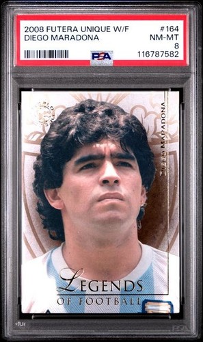 2008 Futera Unique World Football #164 DIEGO MARADONA Argentina PSA 8  old messi