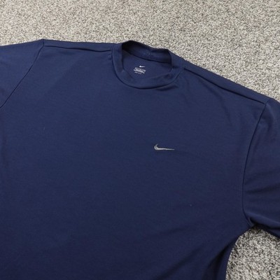 VTG Nike Shirt Mens L Blue Dri FIT Short Sleeve Performance Tee Workout USA Y2K