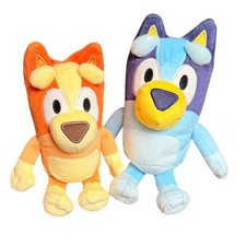 Bluey and Bingo Plush Toy Set Blue Orange Dog Stuffed Animal Toddler Cartoon
