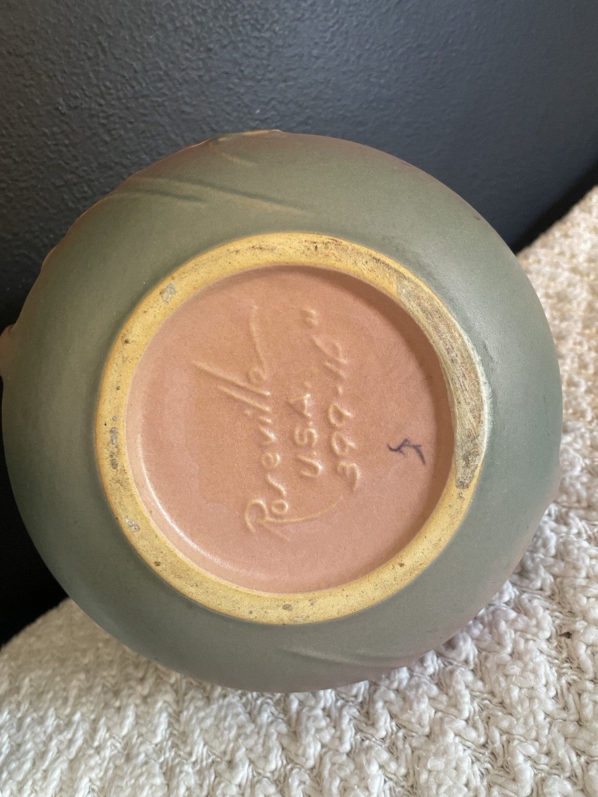 Vintage Roseville Pottery Pink Columbine 655-3 Jardiniere Bowl Vase